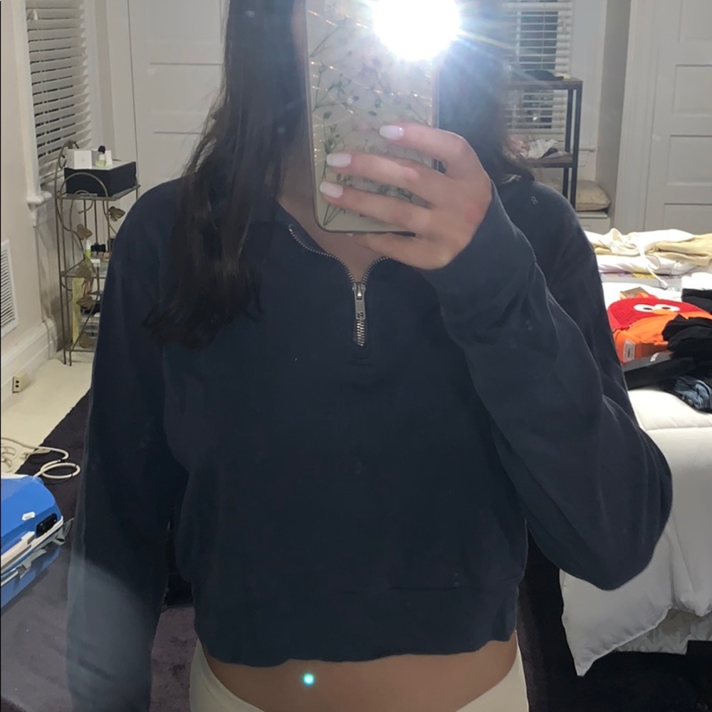 Cropped half zip
